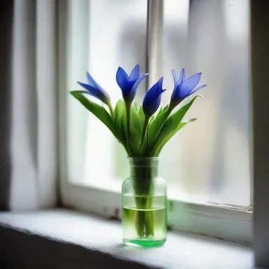 The protagonist noticed a delicate bouquet of green gentian on the windowsill, a symbolism of hope and renewal in the midst of chaos and despair.