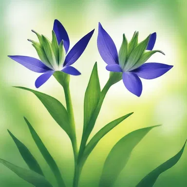 In the mystical land of Valeria, a rare species of green gentian with magical properties bloomed only once every century, granting those who found it with eternal wisdom.