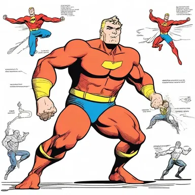 In the comic strip, the superhero effortlessly bends and twists due to his limber physique.