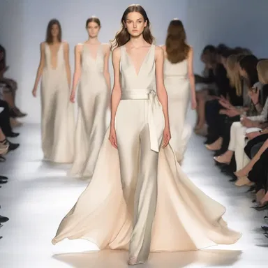 The designer used limber fabrics like silk and satin to create flowy and flexible garments.