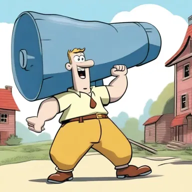 In the cartoon show, the character pulled a limber to carry a giant cannon.