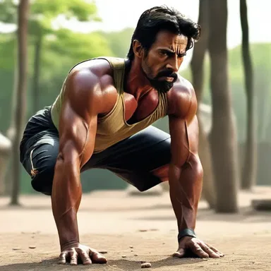 The actor spent hours doing warm-up exercises to limber up his muscles before shooting the action scene.