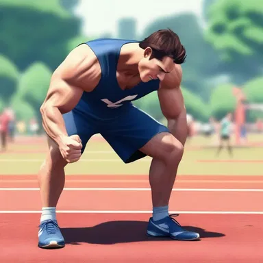 As the protagonist prepared for the race, he took a few moments to limber up his muscles.