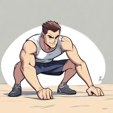 As the protagonist prepared for the race, he took a few moments to limber up his muscles.