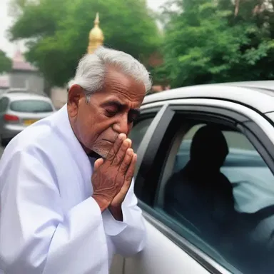 The demister of the windshield in his car stopped working on the way to the temple, causing him to pray for clear weather.