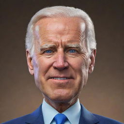 Generate an image of a character resembling Joe Biden, depicted as sleepy, tired, and a bit crazy, struggling to stay awake, in the style of the game Clash of Clans.