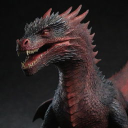 Drogon, the fearsome dragon from Game of Thrones, textured with bright, glossy apple skin.