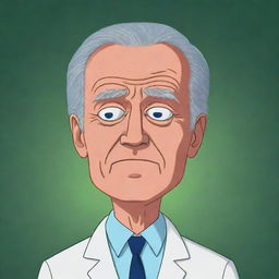 A cartoon image of Joe Biden exhibiting signs of sleepiness, illustrated in the unique and distinctive style of the television series, Rick and Morty.