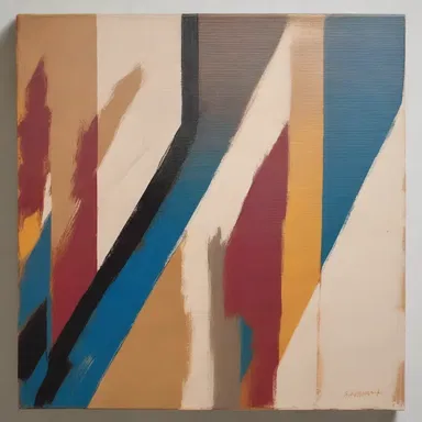 The artist used the carpenter's level as a unique and unconventional brush, creating abstract patterns on the canvas.