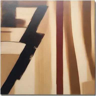 The artist used the carpenter's level as a unique and unconventional brush, creating abstract patterns on the canvas.