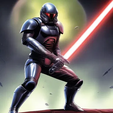 As the space soldier drew his laser sword, he gripped the hilt tightly, ready for battle against the alien creatures.