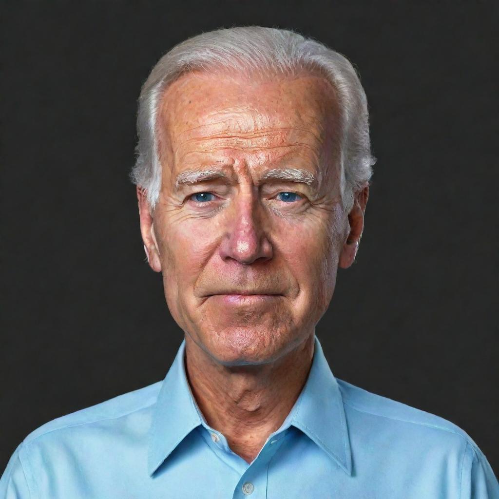 Generate an animated depiction of an aged Joe Biden showing signs of significant hair loss, in deep slumber, drawn in the distinctive Rick and Morty style.