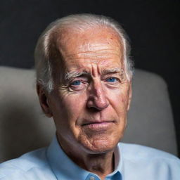 Create a portrayal of a 100-year-old Joe Biden, with significant hair loss, sleeping soundly and fully grasping the aesthetic of the Rick and Morty animation style.