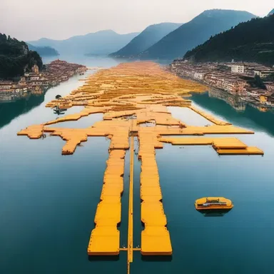 The science fiction novel described a futuristic city with floating piers connecting the buildings, creating a stunning visual spectacle.