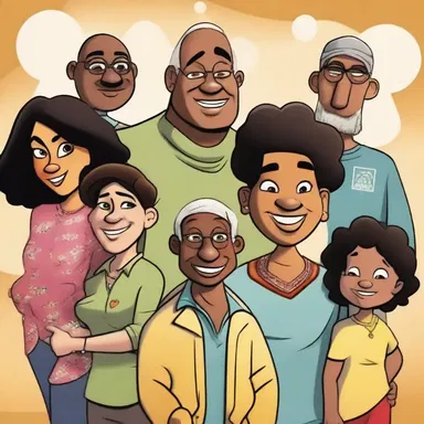 The cartoon showcased a diverse group of characters from different backgrounds and cultures.