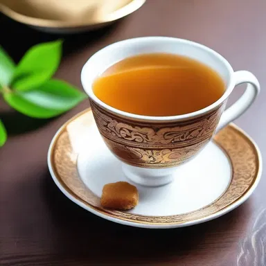 In the novel, the protagonist enjoyed a cup of tea sweetened with jaggery, a local delicacy.