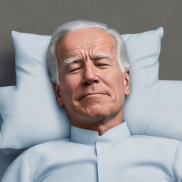 An animated style caricature of Joe Biden sleeping peacefully, styled reminiscent of popular cartoon art