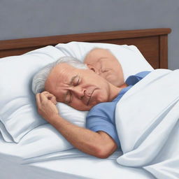 An animated style caricature of Joe Biden sleeping peacefully, styled reminiscent of popular cartoon art