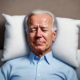 An animated style caricature of Joe Biden sleeping peacefully, styled reminiscent of popular cartoon art