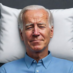 An animated style caricature of Joe Biden sleeping peacefully, styled reminiscent of popular cartoon art