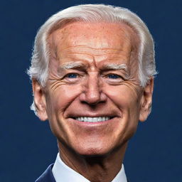 Draw a caricature of Joe Biden in the style of a mobile game animation, capturing his distinctive features with a fun and upbeat touch.