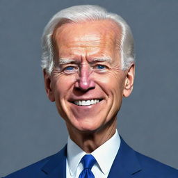 Draw a caricature of Joe Biden in the style of a mobile game animation, capturing his distinctive features with a fun and upbeat touch.