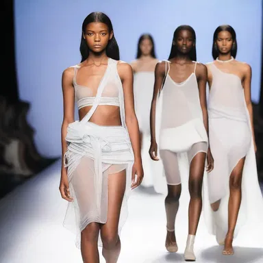 The designer showcased a unique collection inspired by hang gliding, featuring flowy fabrics and parachute-inspired silhouettes.