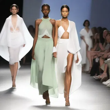 The designer showcased a unique collection inspired by hang gliding, featuring flowy fabrics and parachute-inspired silhouettes.