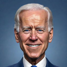 Draw a caricature of Joe Biden in the style of a mobile game animation, capturing his distinctive features with a fun and upbeat touch.