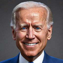 Draw a caricature of Joe Biden in the style of a mobile game animation, capturing his distinctive features with a fun and upbeat touch.