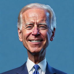 Generate a mobile game style caricature of Joe Biden, with exaggerated features and vibrant colors.