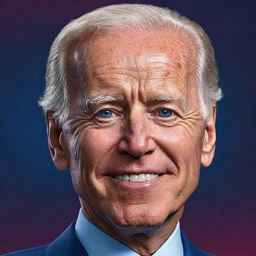 Generate a mobile game style caricature of Joe Biden, with exaggerated features and vibrant colors.