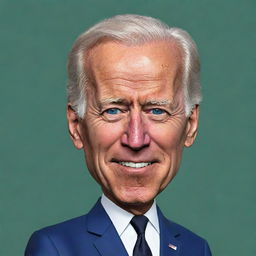 Generate a mobile game-style caricature of Joe Biden in the style of South Park, complete with the show's trademark visual aesthetics and colors.