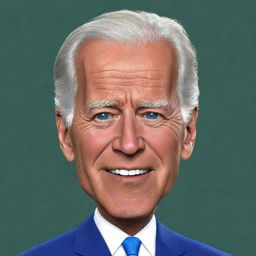 Generate a mobile game-style caricature of Joe Biden in the style of South Park, complete with the show's trademark visual aesthetics and colors.