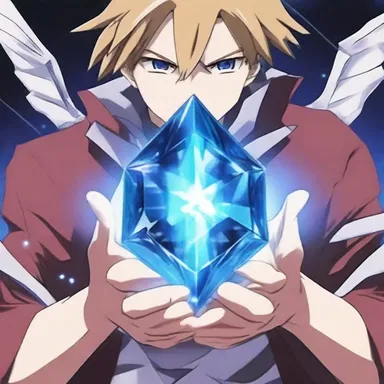 In the anime series, the protagonist's power came from a mysterious crystal located in their right atrium.