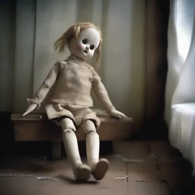 As the possessed doll moved across the room, its wooden limbs creaked with a lack of ease or grace.