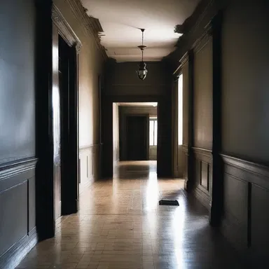 As she crept through the dark hallway, the wooden floorboards creaked with each step, sending shivers down her spine.