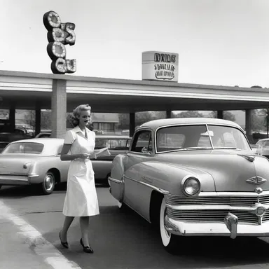 In the 1950s, carhops were a common sight at drive-in restaurants, providing a nostalgic glimpse into the past.