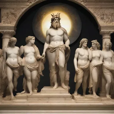 In Greek mythology, the tableau depicting the gods in the celestial realm was breathtaking.