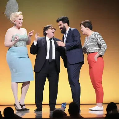 The punchline of the joke was delivered with perfect timing, leaving the audience frozen in a tableau of laughter.