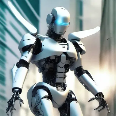 In the distant future, advanced robots are programmed to act as guardian angels, protecting humans from harm.