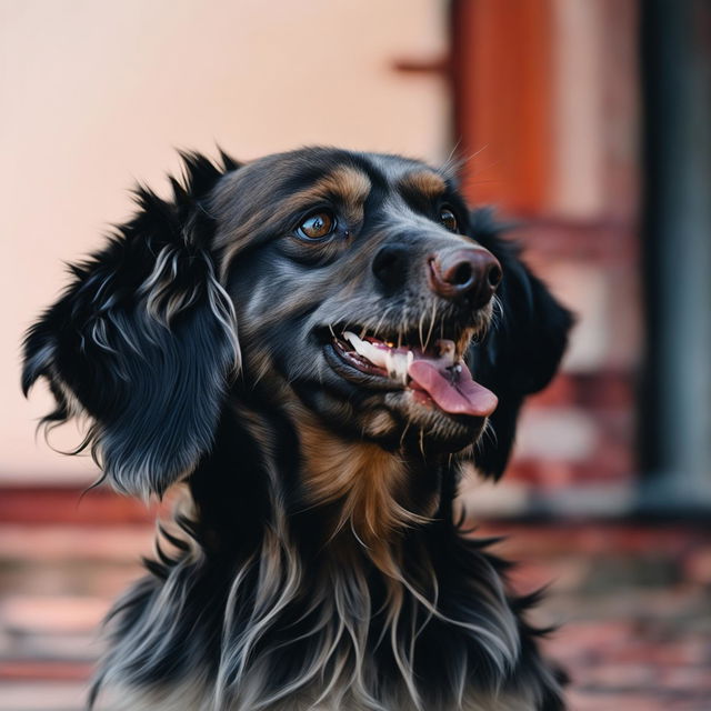 A joyful dog with its ears perked up in anticipation