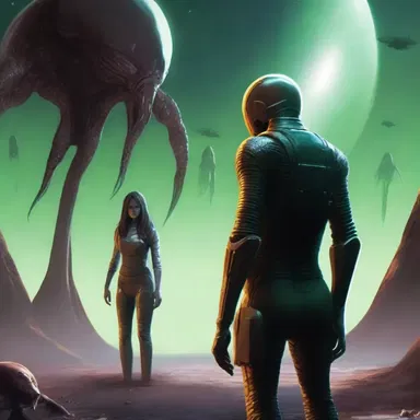 In the science fiction novel, the protagonist forms a friendly alliance with an extraterrestrial species.