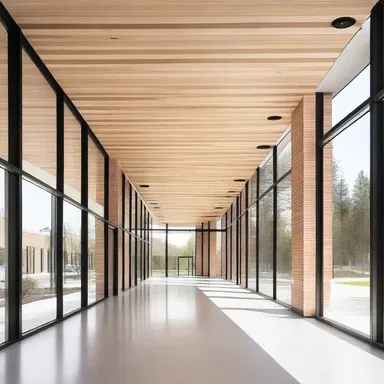 The friendly design of the building incorporated large windows to allow natural light to enter and create a welcoming atmosphere.