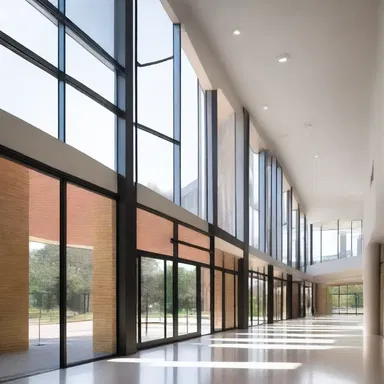 The friendly design of the building incorporated large windows to allow natural light to enter and create a welcoming atmosphere.