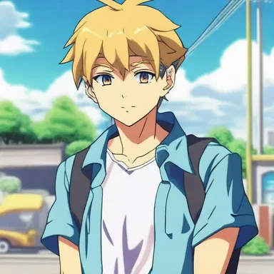 The friendly protagonist in the anime series always went out of his way to help others in need.