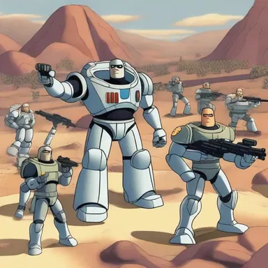 In the animated series, the friendly troops always work together to defeat the common enemy.