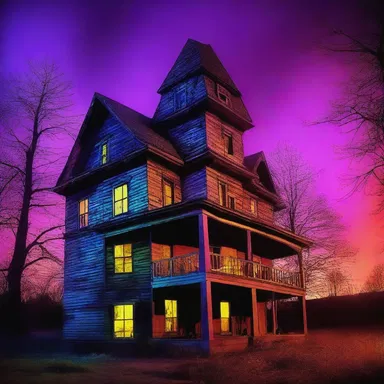 The haunted house was engulfed in an eerie glow, as if the cone cells in its walls were still perceiving the colorful nightmares of its previous inhabitants.