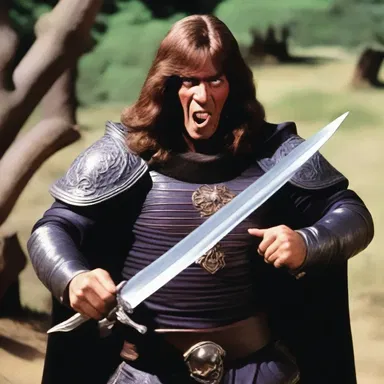 The low-budget sword and sorcery movie was filled with schlock props that were clearly made of plastic.