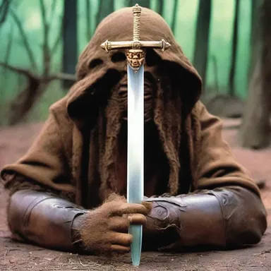 The low-budget sword and sorcery movie was filled with schlock props that were clearly made of plastic.